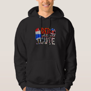 Veste À Capuche Popsicles du 4 juillet rouge blanc drapeau américa