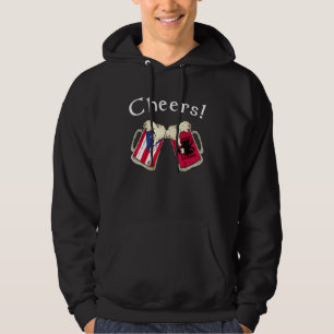 Veste À Capuche Porto Rico Albanie Drapeau Acclamations Bière Cult