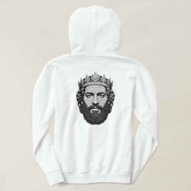 Veste À Capuche Portrait calligraphié du roi David - Écriture vint (Design dos)