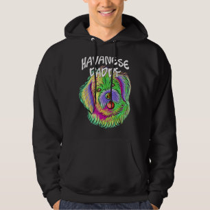 Veste À Capuche Portrait Pop coloré Havanais Chien Papa Papa Papa