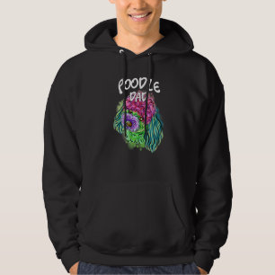 Veste À Capuche Portrait Pop coloré Poodle Chien Papa Fête des pèr