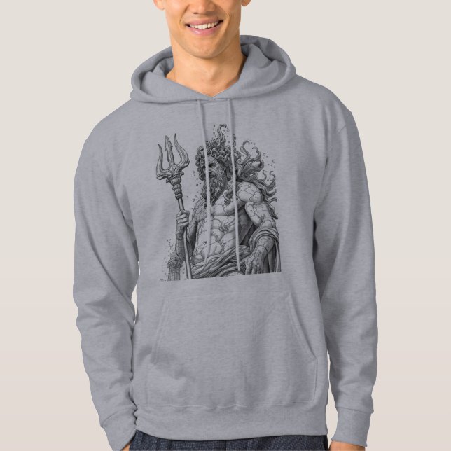 Veste À Capuche Poseidon God of the Sea Mythology Sketch Art Hoodi (Devant)