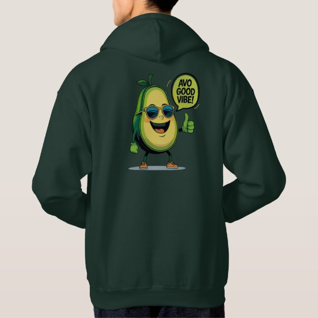 Veste À Capuche Positive Vibe Avocado Kawaii Fruit Pun Hoodie (Dos)