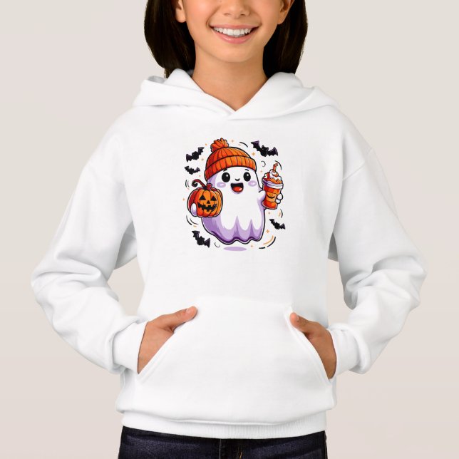 Veste à capuche pour enfants avec fantôme mignon p (Devant)