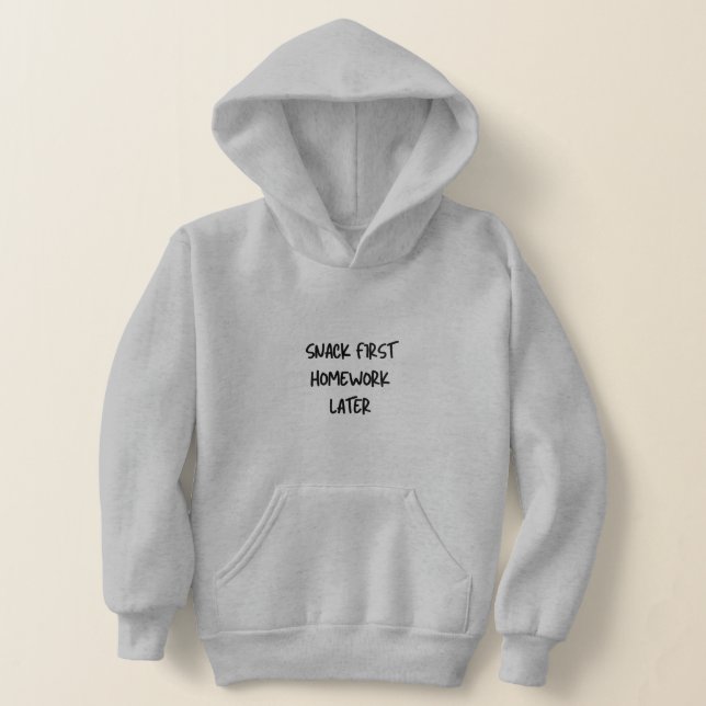 Veste à capuche pour enfants mignons Snack d'abord (Poser)