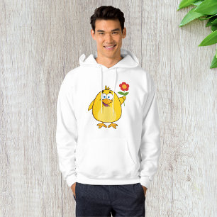 Veste À Capuche Poussin tenant une fleur drôle d'animal heureux