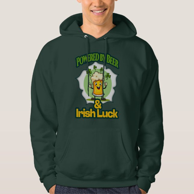 Veste À Capuche Powered by Beer St Patrick’s Day Shirt – Moletons (Devant)