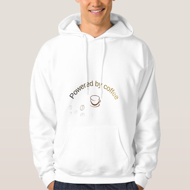 Veste À Capuche Powered by Coffee – Funny Coffee Lover Quote Desig (Devant)
