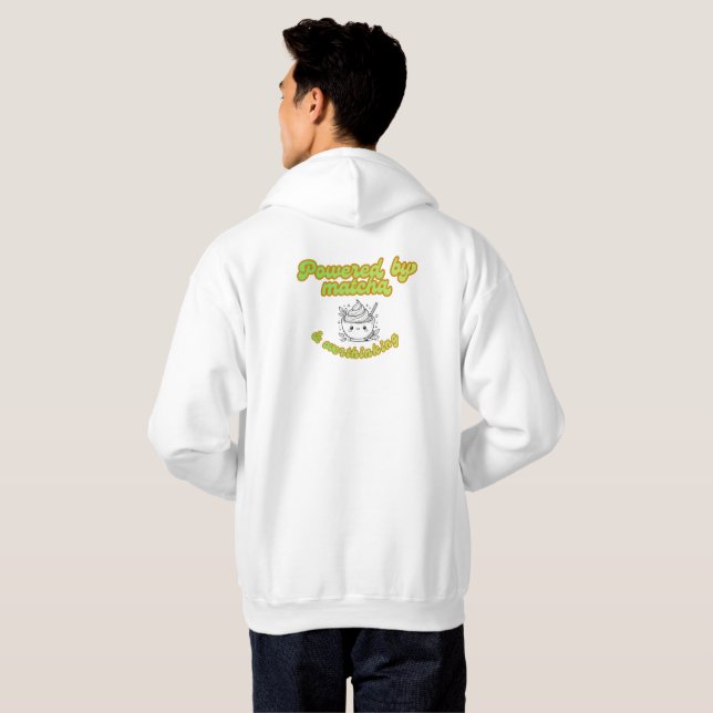 Veste À Capuche Powered by Matcha & Overthinking | Cozy Hoodie  (Dos entier)