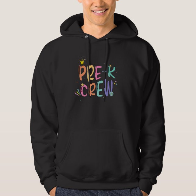 Veste À Capuche Pré-K Crew Funny Enseignant Enfants Retour À L'Éco (Devant)