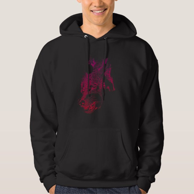 Veste À Capuche Prédateur Forêt Animale Faune Portrait Wolf Wolf (Devant)