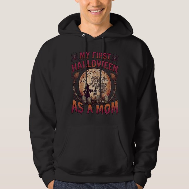 Veste À Capuche Premier Halloween en tant que sorcière maman squel (Devant)