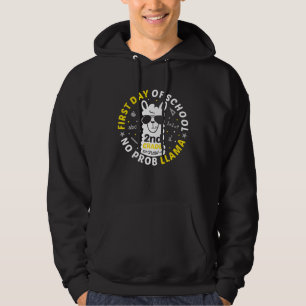 Veste À Capuche Premier jour d'école No ProbLLAMA 2e année LAMA