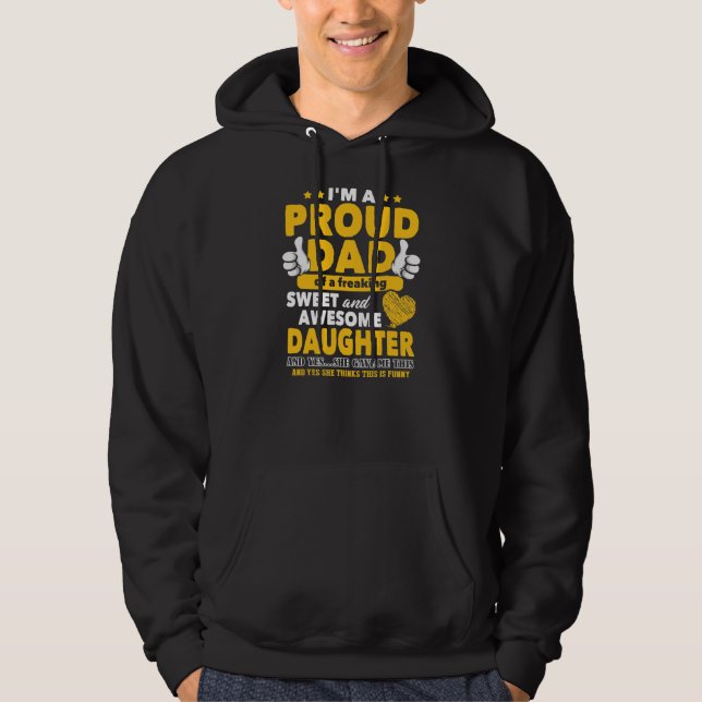 Veste À Capuche Présentations Pour Papa De Fille Fête des pères Dr (Devant)