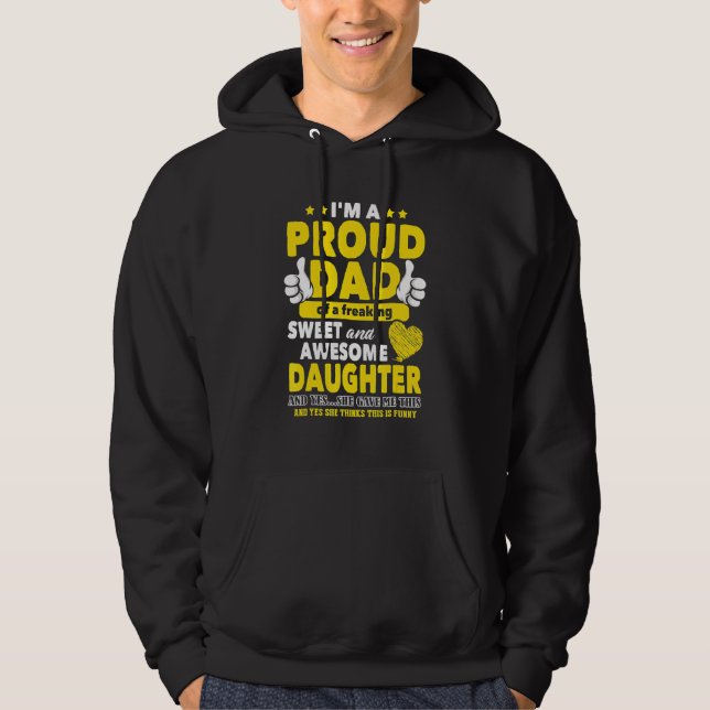 Veste À Capuche Présentations Pour Papa De Fille Fêtes des pères P (Devant)