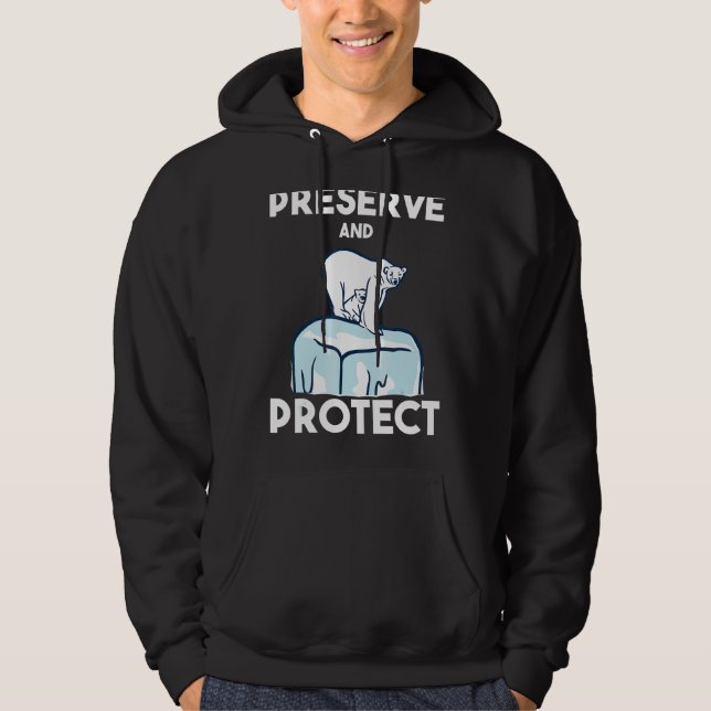 Veste À Capuche Préserver Et Protéger L'Ours Polaire Pôle Nord (Devant)