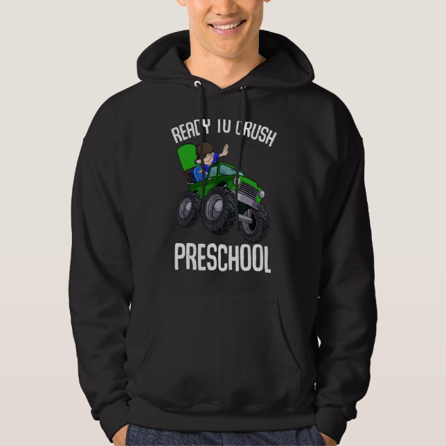 Veste À Capuche Prêt À Écraser Le Pré-École Retour À L'École Cool  (Devant)