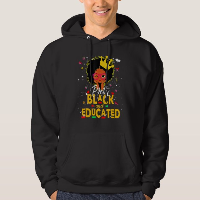 Veste À Capuche Pretty Black and Educated African History Month Ki (Devant)