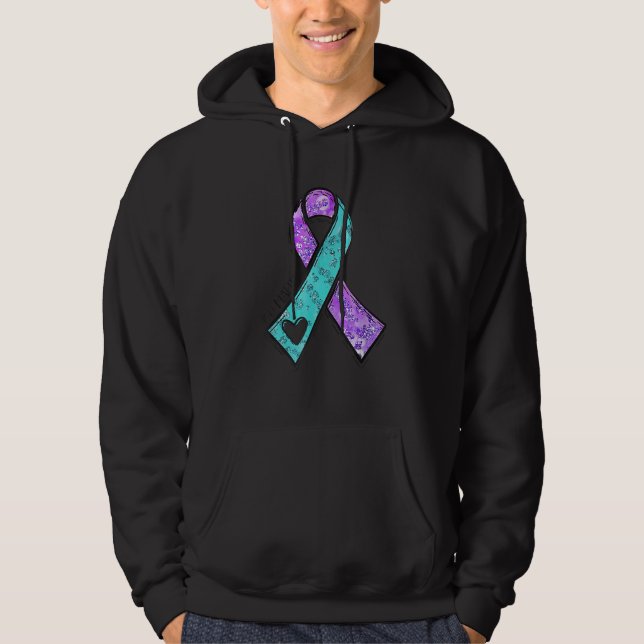 Veste À Capuche Prévention du Suicide Vous Comptez Turquoise & Pou (Devant)