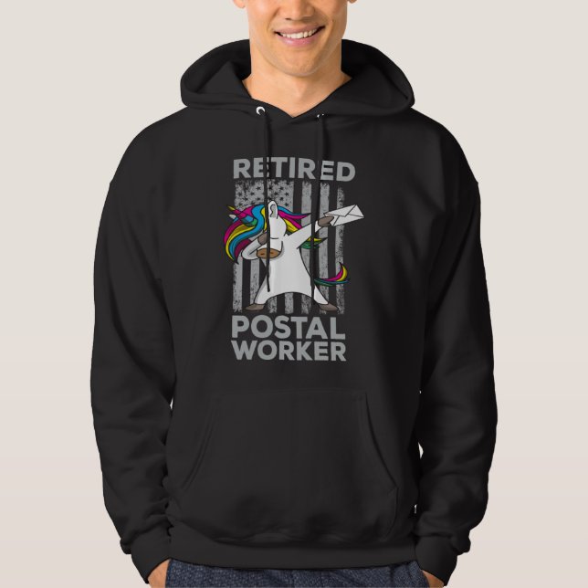 Veste À Capuche Pride du travailleur postal retraité Mailman Retra (Devant)