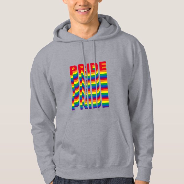 Veste À Capuche Pride lgbt lgbtq gay rainbow retro couleurs cool (Devant)