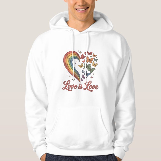 Veste À Capuche Pride Papillon Cœur Amour Est Amour Conception de  (Devant)