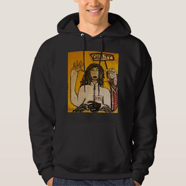 VESTE À CAPUCHE PROCÈS DE SORCIÈRE RASTA COUPABLE (Devant)