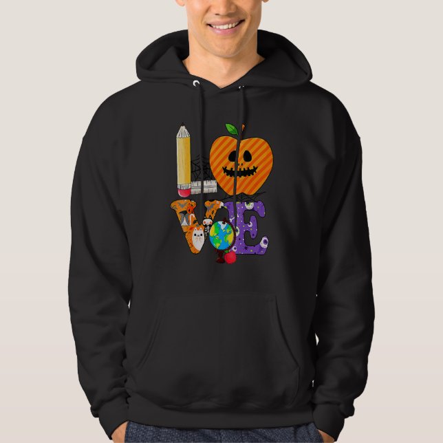 Veste À Capuche Professeur d'amour Pomme Visage effrayant  Profess (Devant)