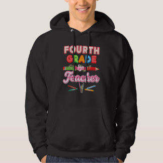 Veste À Capuche Professeur de 4e année Quatrième crayon Floral Fle