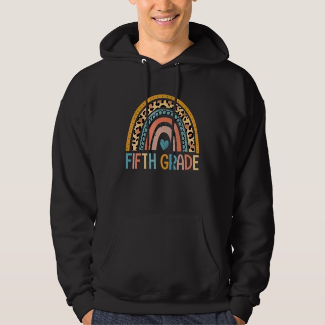Veste À Capuche Professeur de cinquième année léopard arc-en-ciel  (Devant)