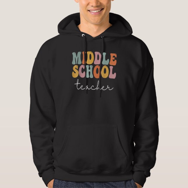 Veste À Capuche Professeur de collège Rétro Groovy Joyeux Premier  (Devant)