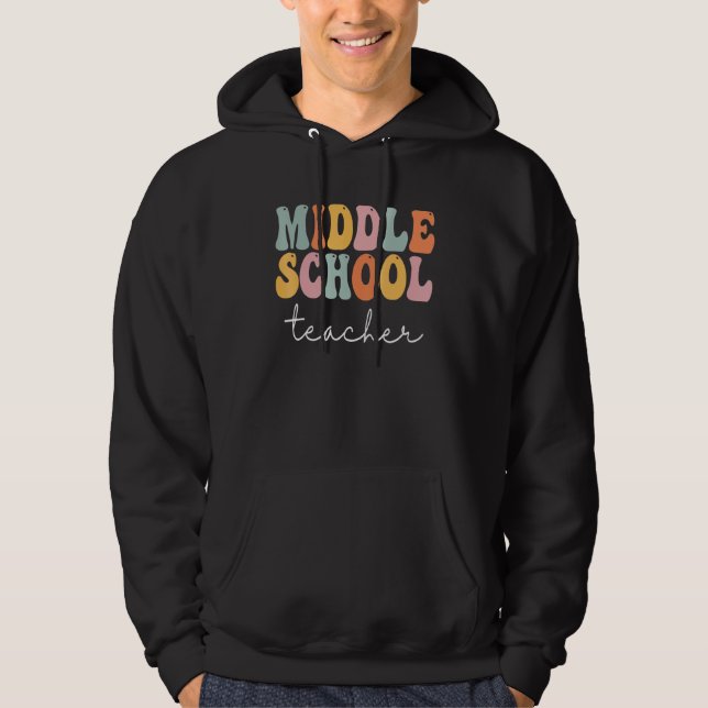 Veste À Capuche Professeur de collège Rétro Groovy Joyeux Premier  (Devant)