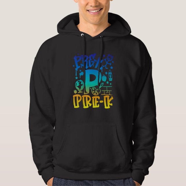 Veste À Capuche Professeur de l'équipe de pré-maternelle Tie Dye G (Devant)