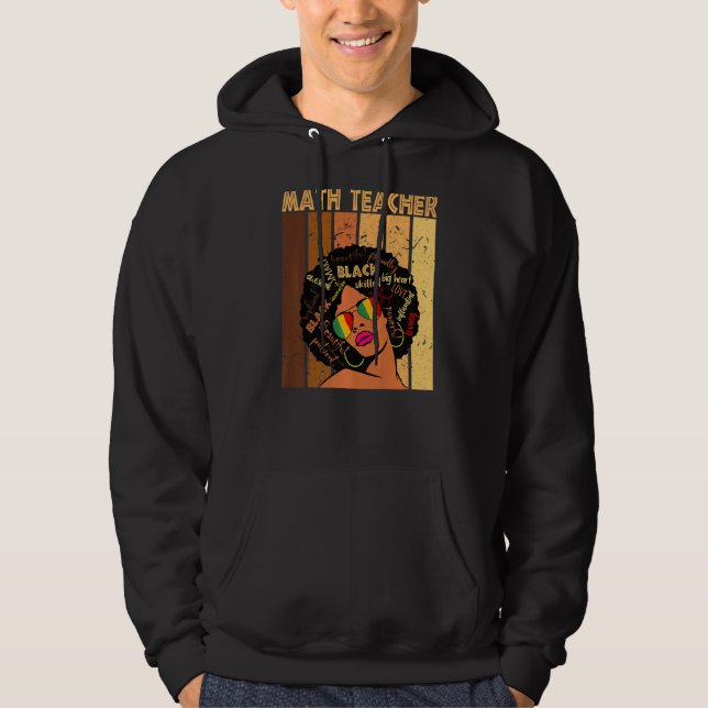 Veste À Capuche Professeur de mathématiques Afro Africain-Américai (Devant)