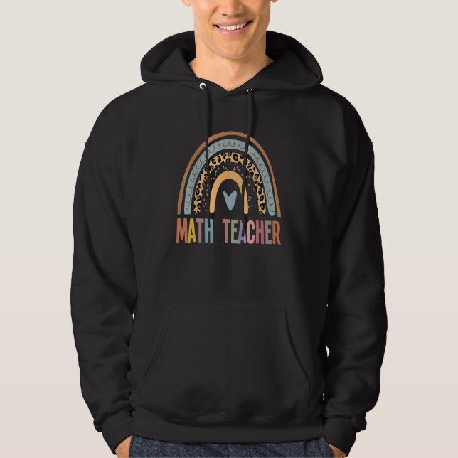 Veste À Capuche Professeur de mathématiques Leopard enseignant Arc (Devant)