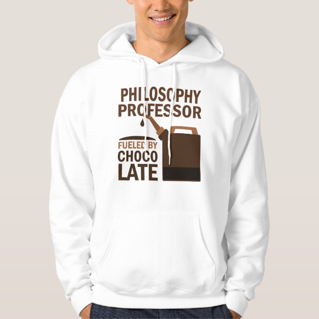 Veste À Capuche Professeur de philosophie chocolat (drôle) (Devant)