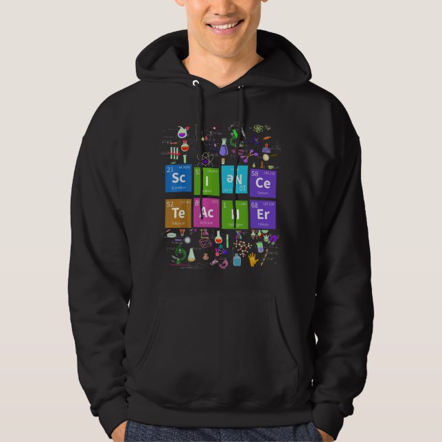 Veste À Capuche Professeur de science de la table périodique chimi (Devant)