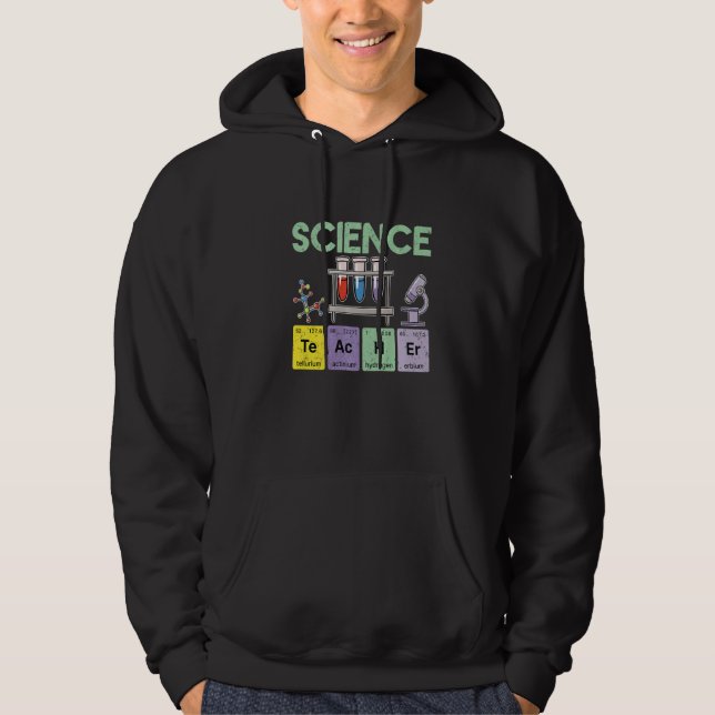 Veste À Capuche Professeur de sciences rétro jumelant des élèves e (Devant)