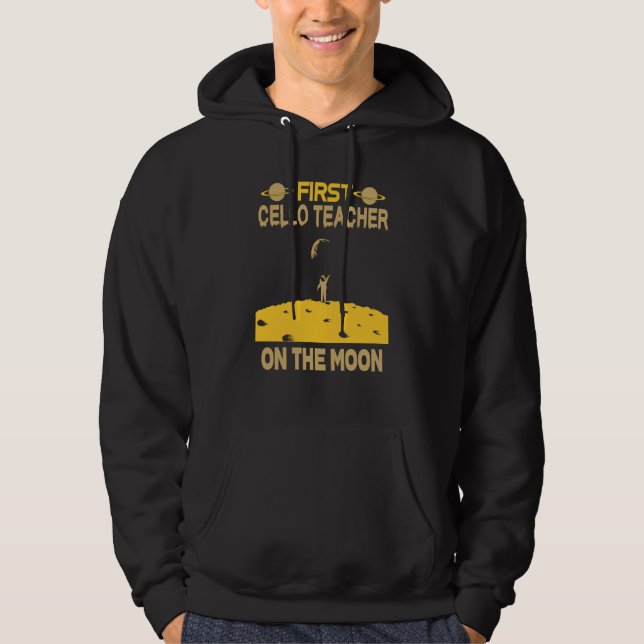 Veste À Capuche Professeur de violoncelle sur la Lune (Devant)
