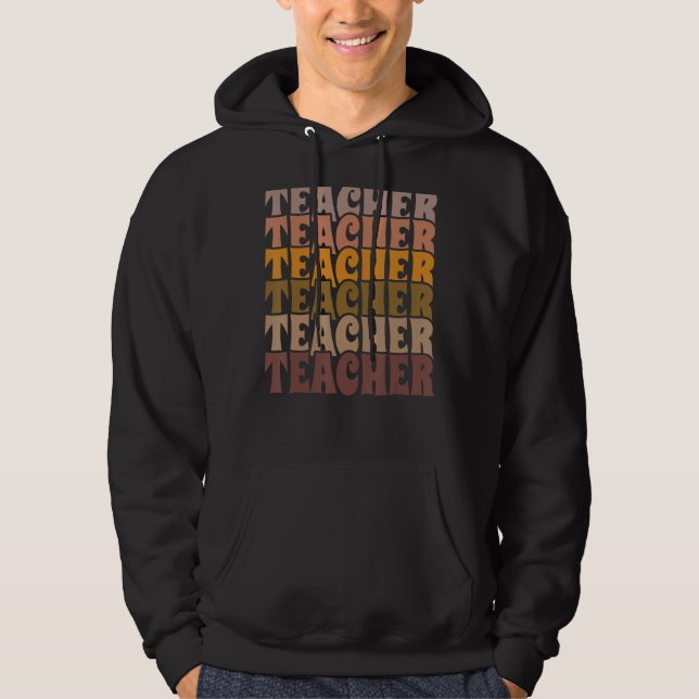 Veste À Capuche Professeur rétro Boho Enseignant surdimensionné En (Devant)