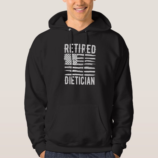 Veste À Capuche Profession de diététiste retraité Drapeau américai (Devant)