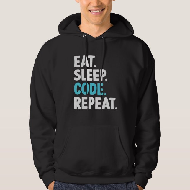 Veste À Capuche Programmeur de codage de répétition du code de vei (Devant)