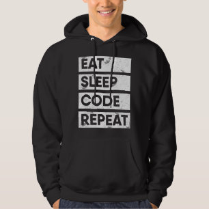 Veste À Capuche Programmeur Manger Dormir Code Répéter Codage