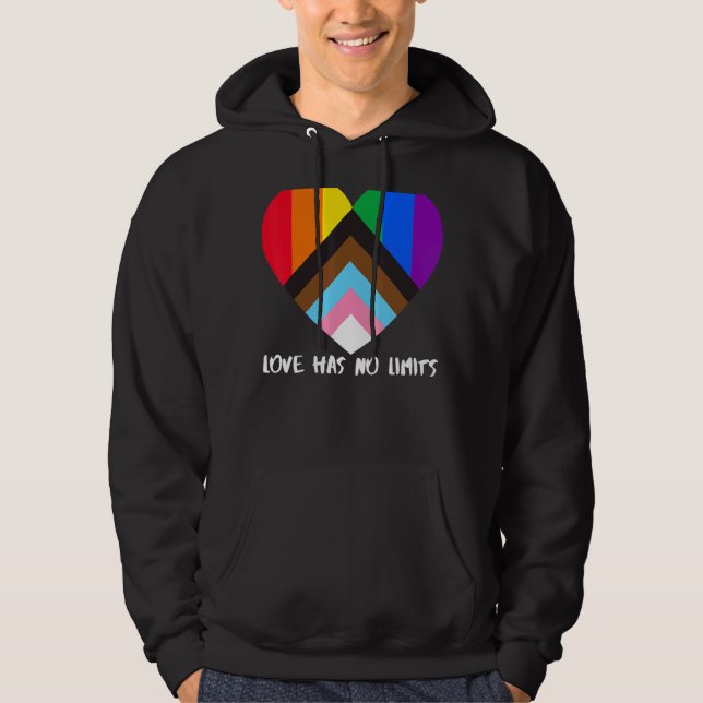 Veste À Capuche Progrès Fierté Arc-en-ciel Inclusivité Lov Coeur (Devant)