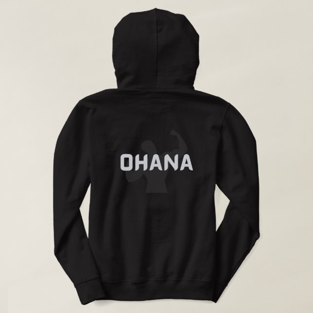 Veste À Capuche projet de gymnase ohana, texte blanc & rock front  (Design dos)
