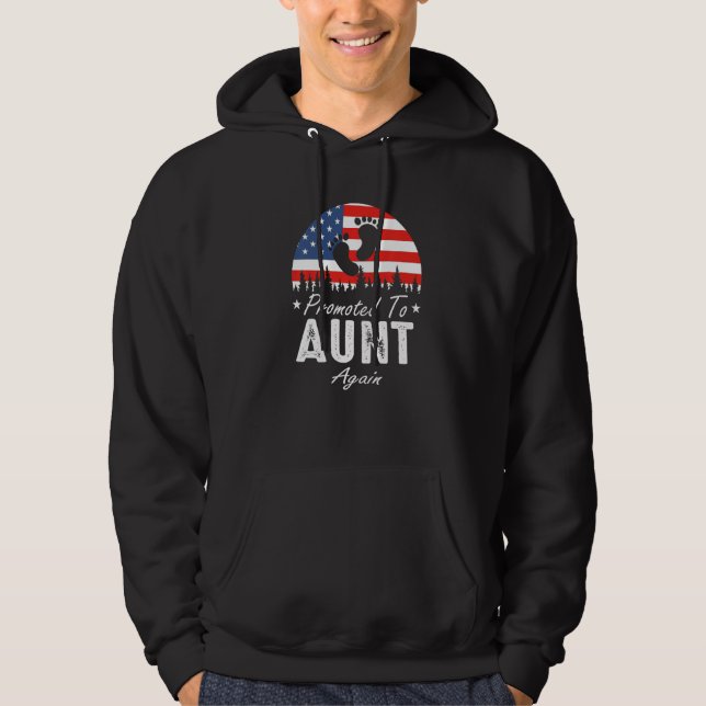 Veste À Capuche Promoted To Aunt Again 2024 US Flag Father's Day P (Devant)