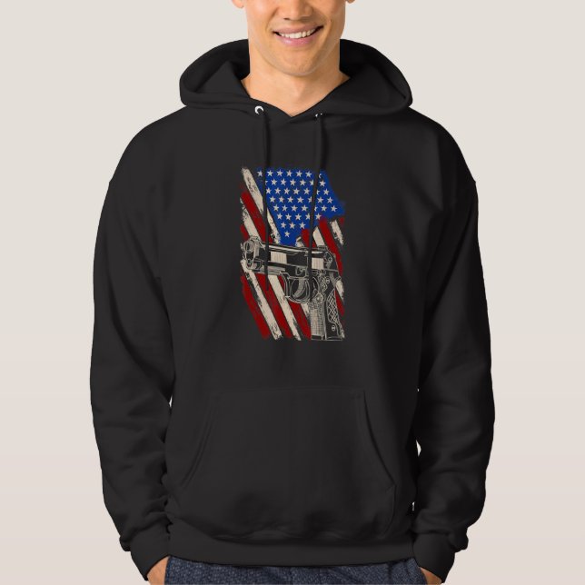 Veste À Capuche Propriétaire d'armes à feu pour hommes - Drapeau d (Devant)
