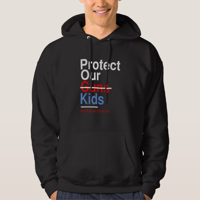 Veste À Capuche Protéger les enfants, pas les armes, ça suffit, me (Devant)