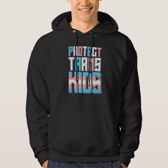 Veste À Capuche Protéger les enfants trans Lgbt Pride (Devant)