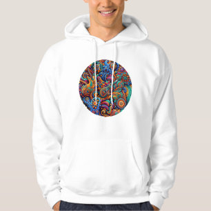 Veste À Capuche Psychédélique Batik Guitare Art-Colorful Musique R